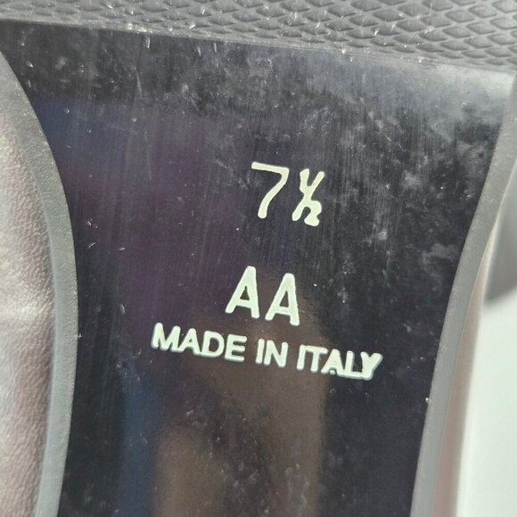 Renzo Fontanelli Firenze Size 7.5 Brown Leather Slip On Heeled Shoes Square Toe - Picture 9 of 14